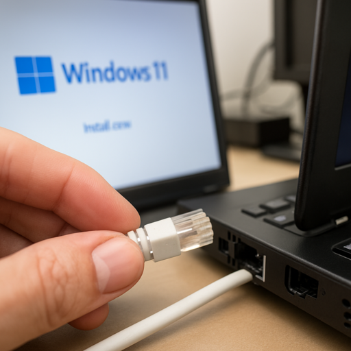Отключение кабеля Ethernet во время установки Windows 11
